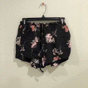 Brandy Melville black floral eve shorts